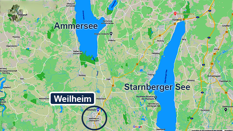 Landkarte Pflegeheim Weilheim Ammersee Starnberger See